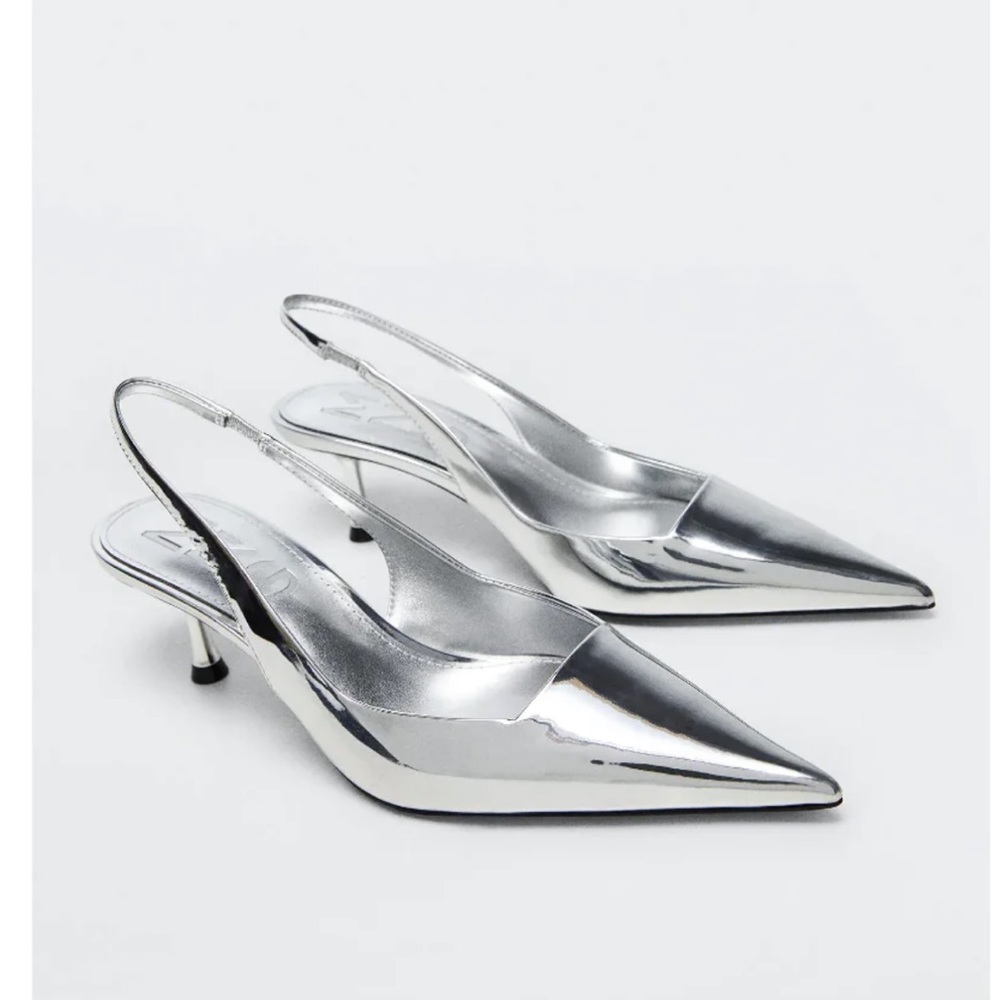 Metallic Mango heels